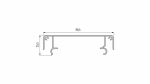 Lumines profile type Largo M1 anodized silver, 1 m